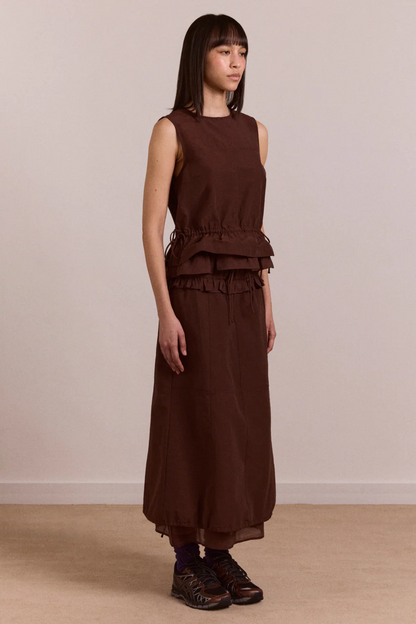 Amber Panel Midi Skirt - Chocolate