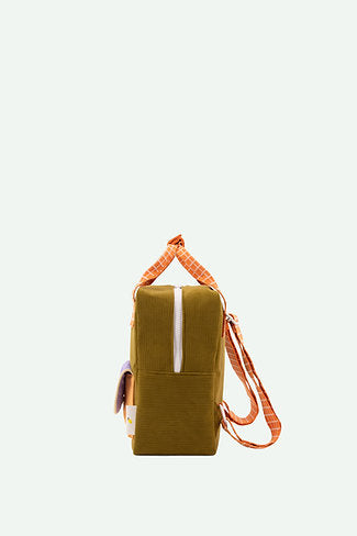 Sticky Lemon Backpack Small Farmhouse Corduroy/Solid Green