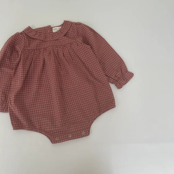 Hunter + Rose Aria Romper Berry Check