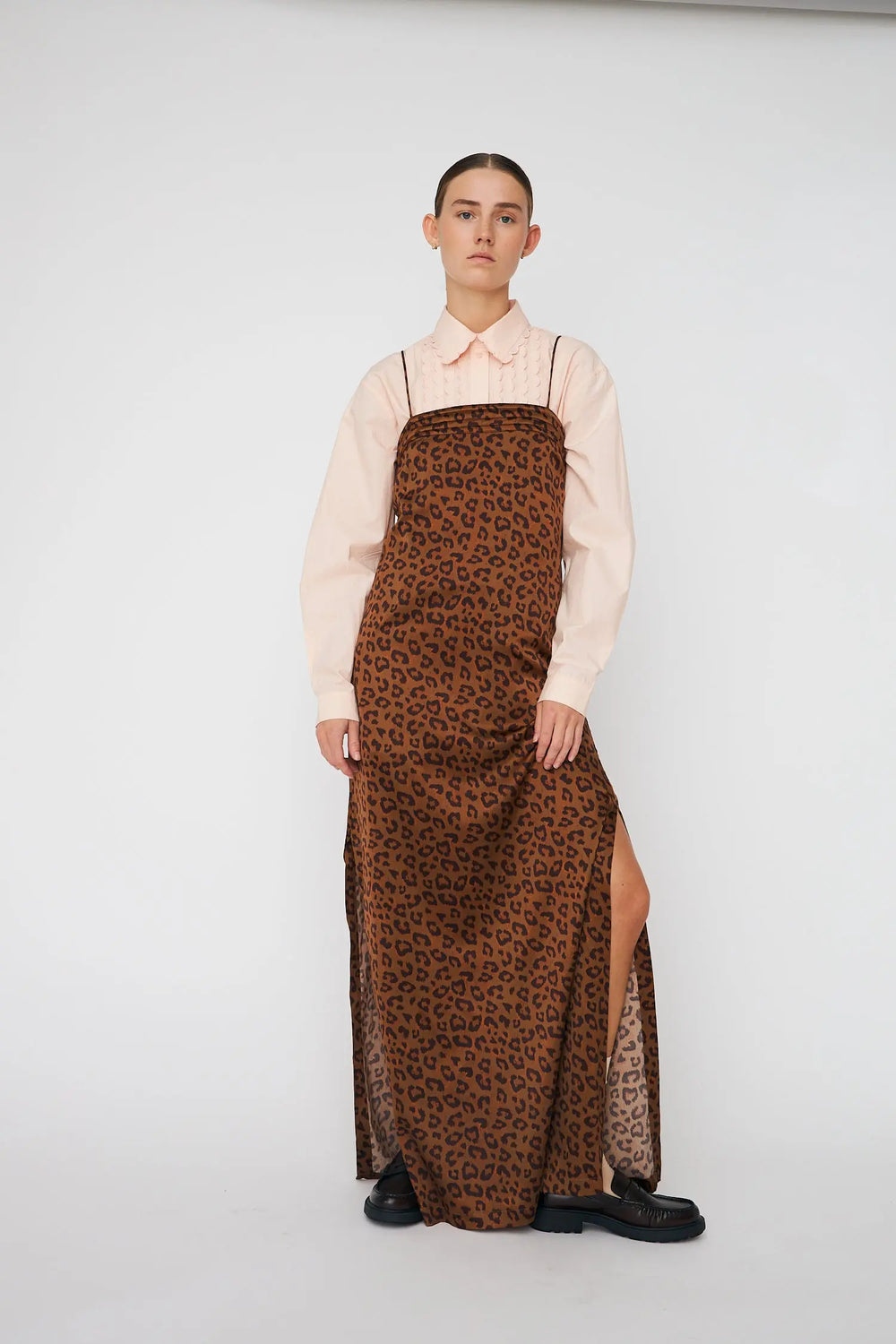 Maxi Animal Print Silk Dress