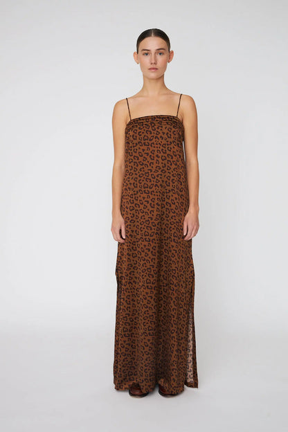 Maxi Animal Print Silk Dress