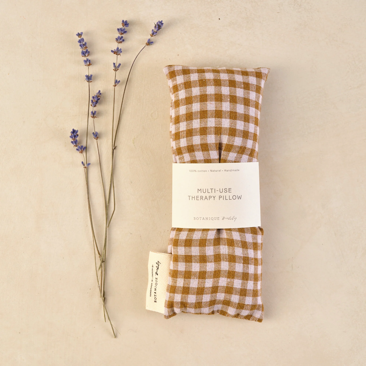 Small Lavender Therapy Pillow - Appleyard Brown & Soft Lilac