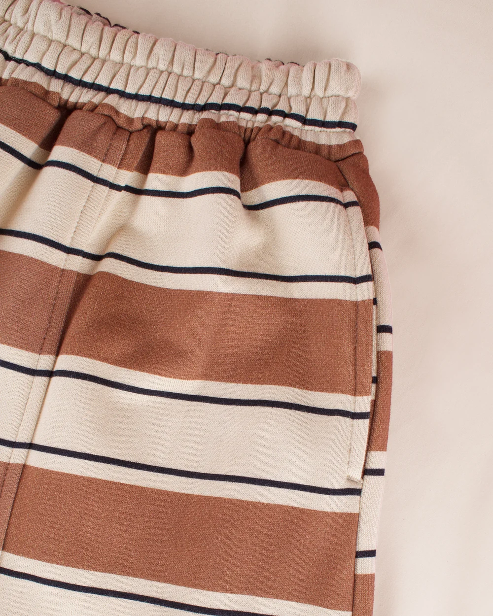 Gerald Trousers Choc + Ruby Stripe