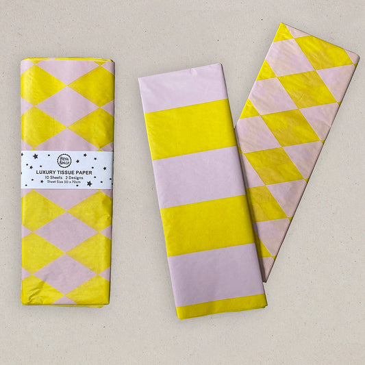 Luxury Tissue - Acid Yellow / Dusty Lilac