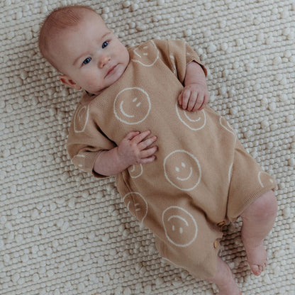 Tan Smiley Rue Romper