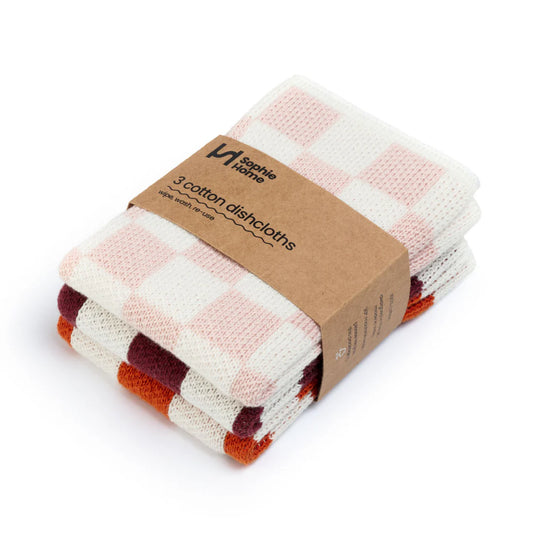 Sophie Home Orange Check Reusable Cloths