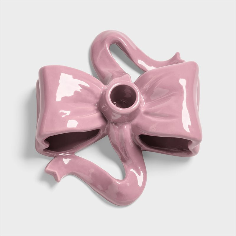 Candle Holder Ribbon Pink