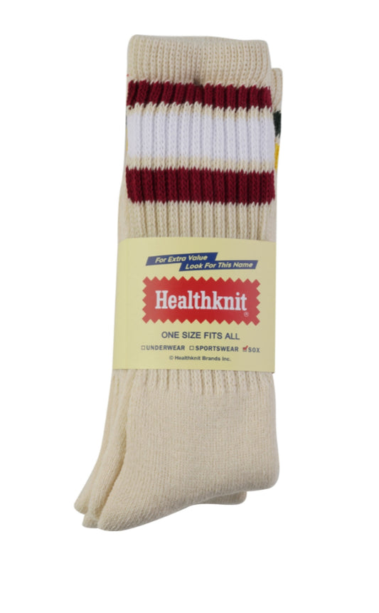 3 Pack Crew Socks - Off-White Multi Stripe