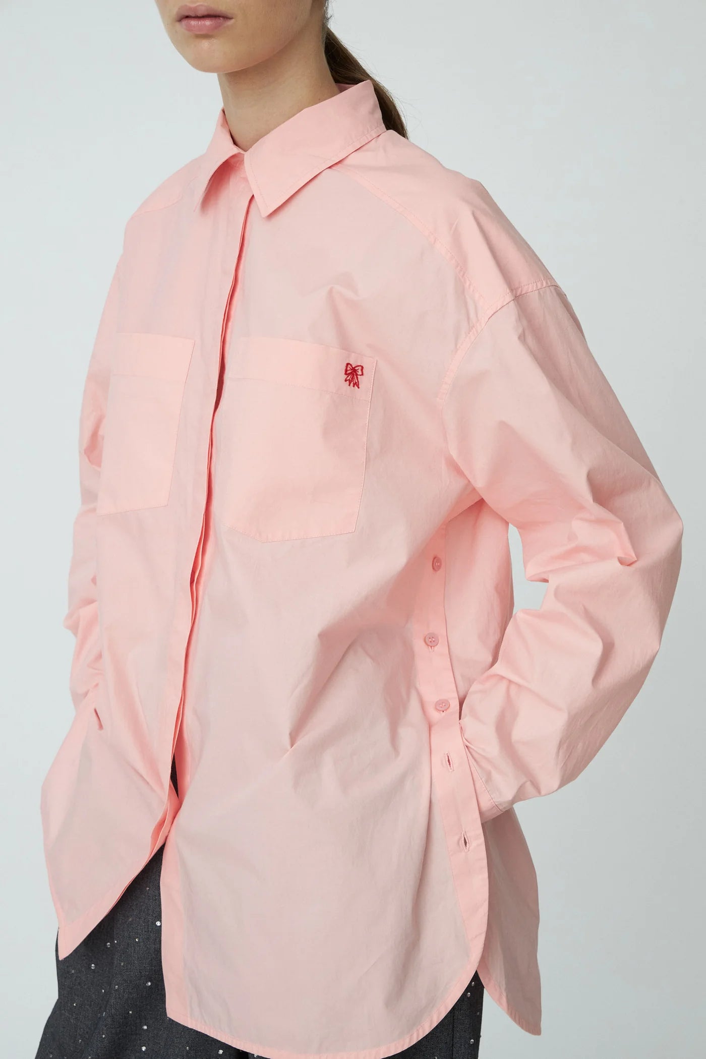 Cotton Poplin Shirt: Clear Pink