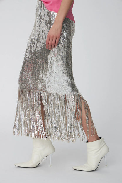 Sequins Fringes Skirt