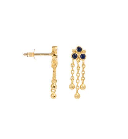 Single Marble Stud - Gold Plated