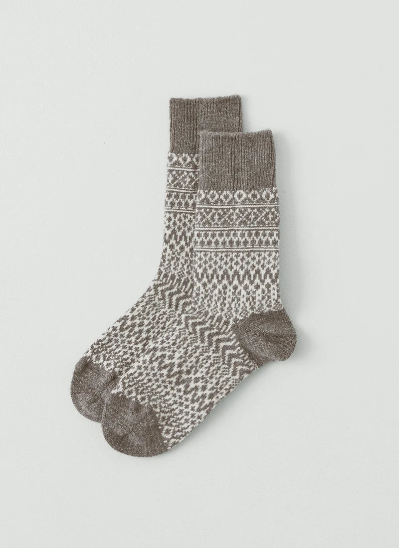 Wool Jacquard Socks Grey