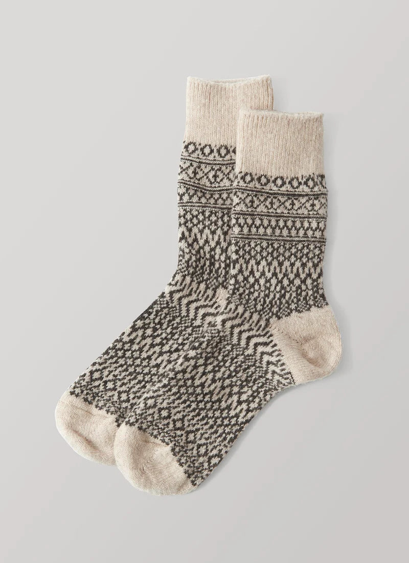 Wool Jacquard Socks Oatmeal