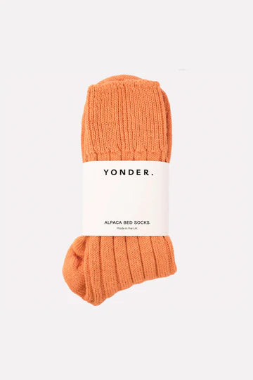 Alpaca Unisex Socks: Tangerine 4-8