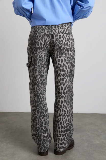 Drew Leopard Cargo -  Charcoal