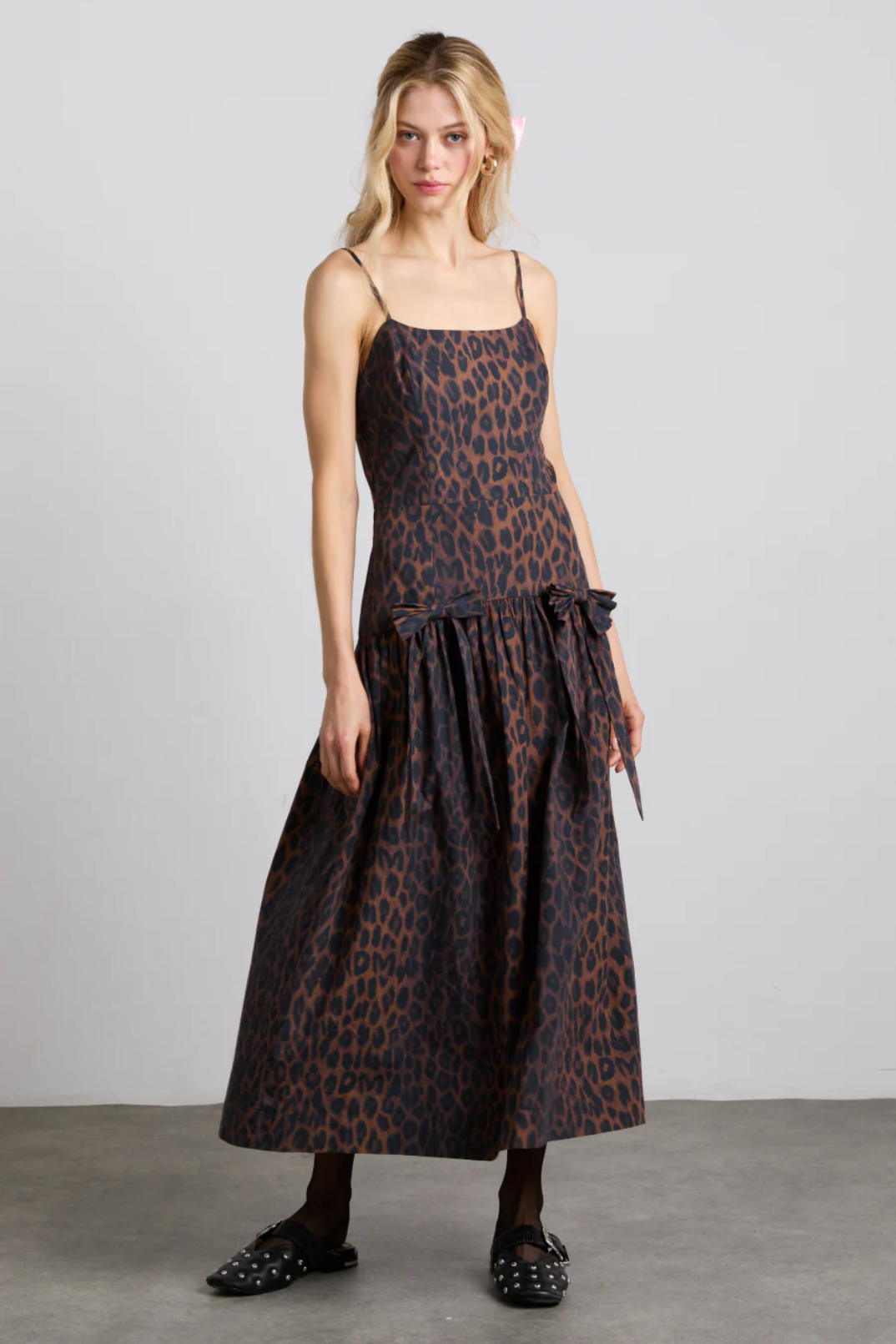 Persephone Midi Dress - Dark Leopard