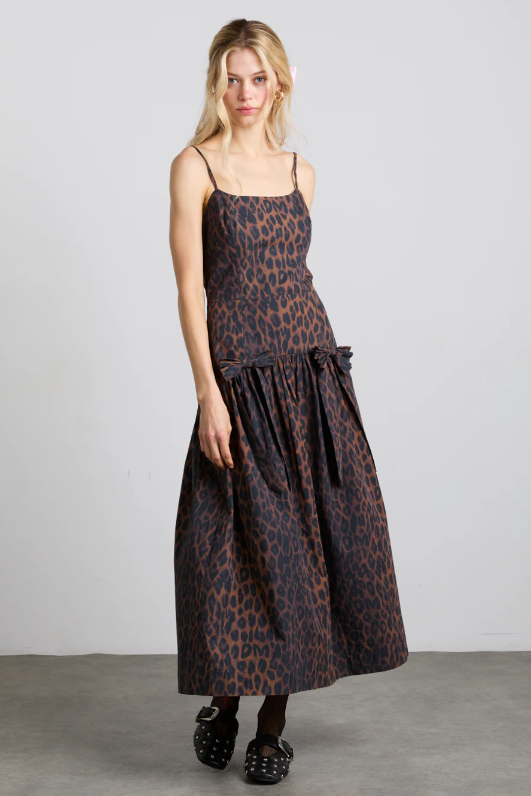 Persephone Midi Dress - Dark Leopard