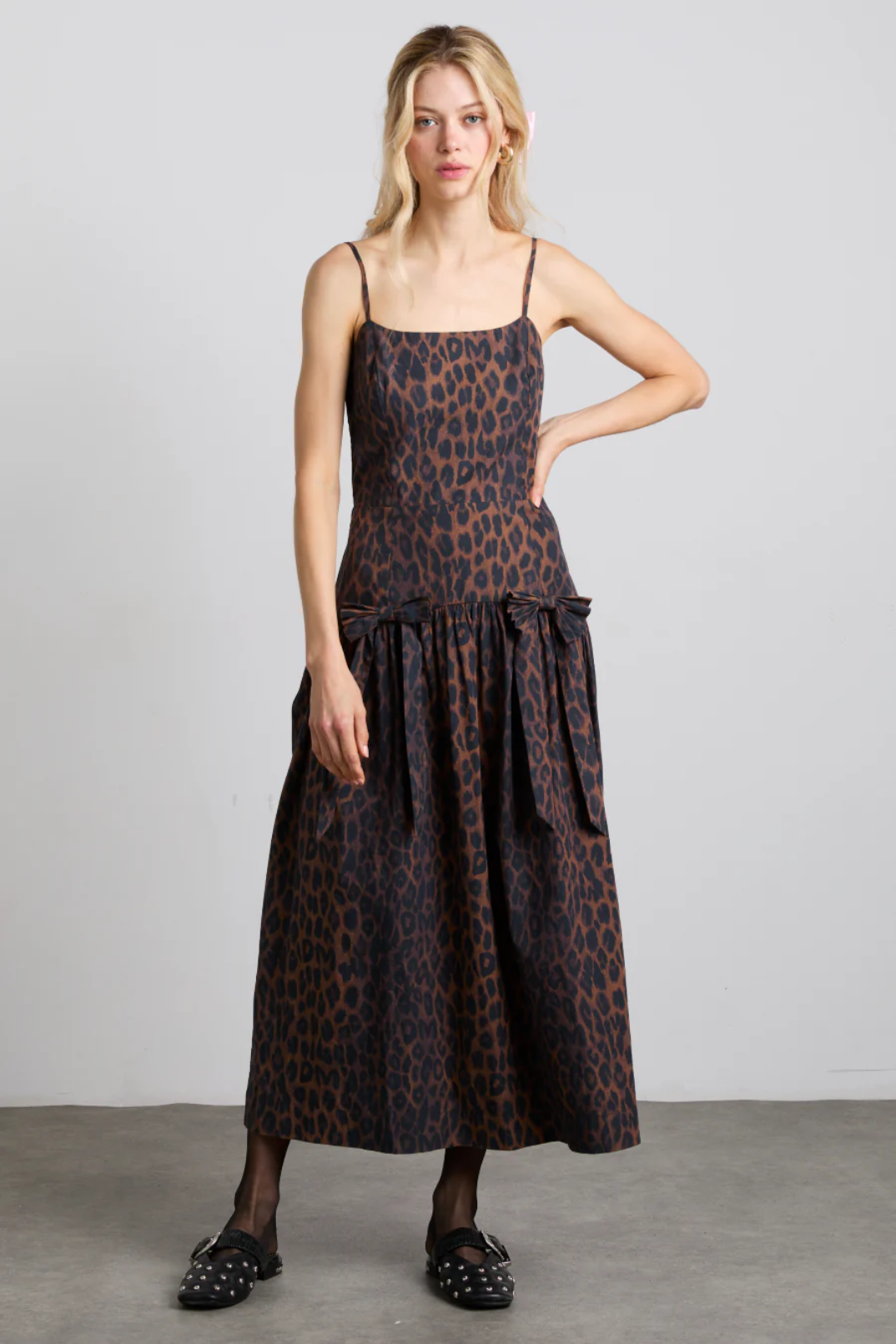 Persephone Midi Dress - Dark Leopard