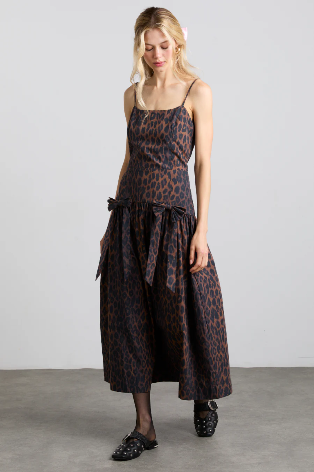 Persephone Midi Dress - Dark Leopard