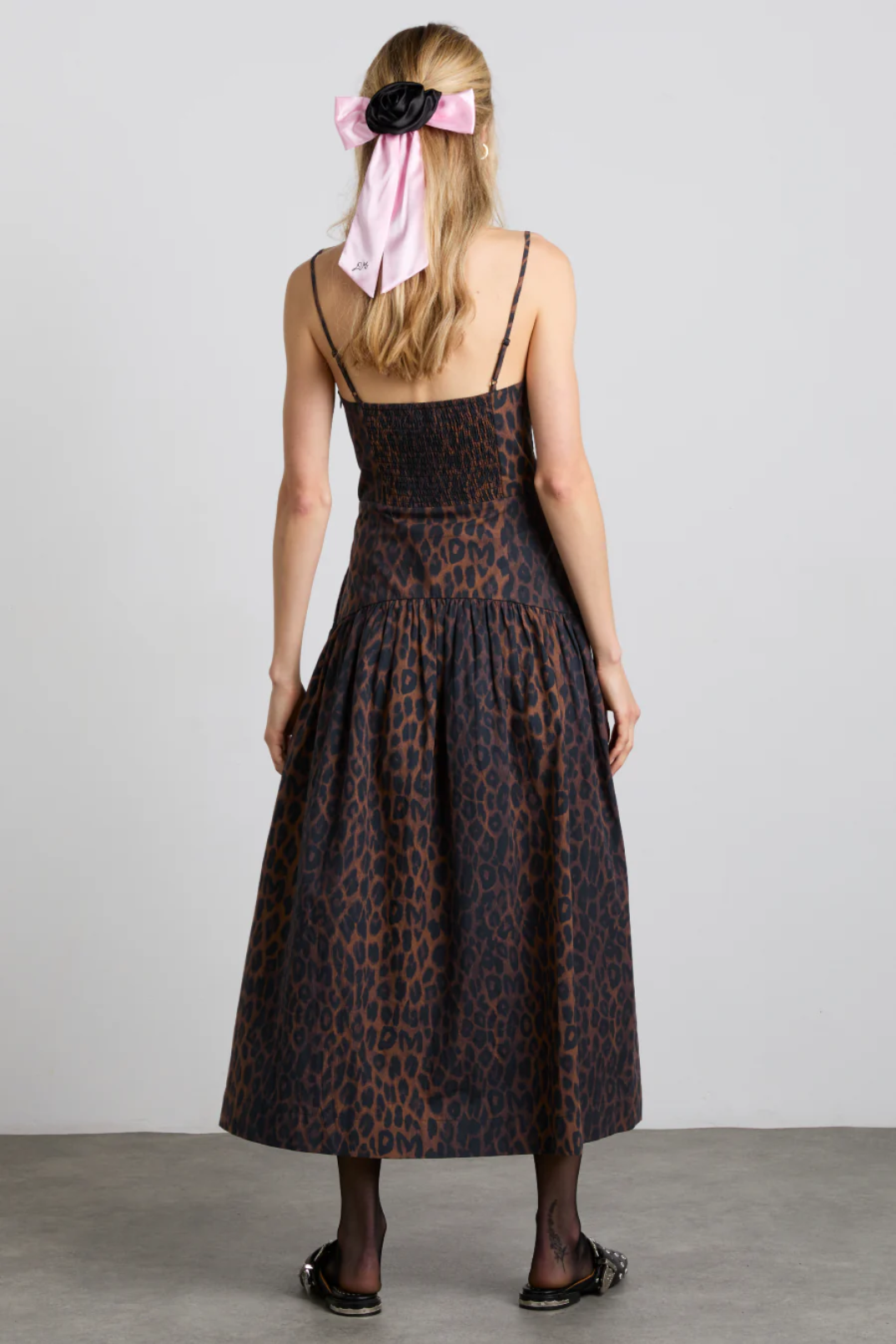 Persephone Midi Dress - Dark Leopard