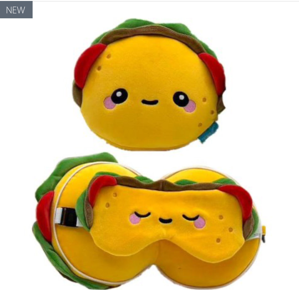 Relaxeazzz Foodiemals Frida The Taco Travel Pillow & Eye Mask