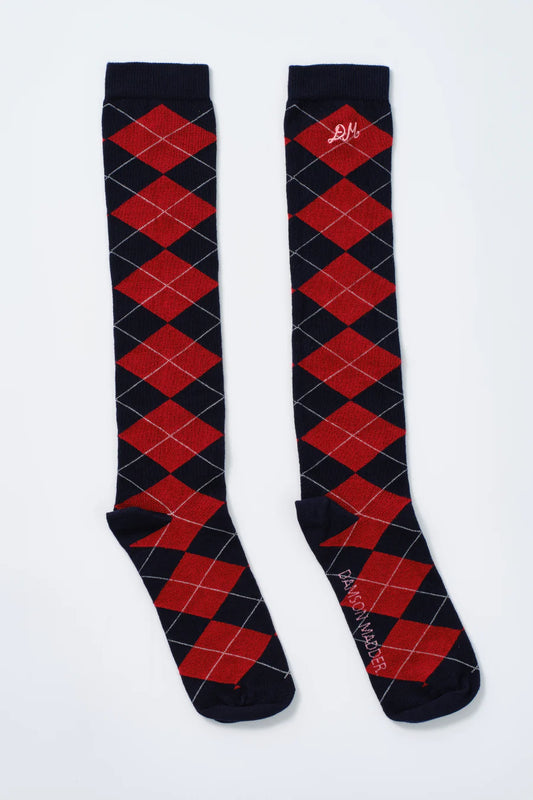 Knee Length Navy Argile Socks