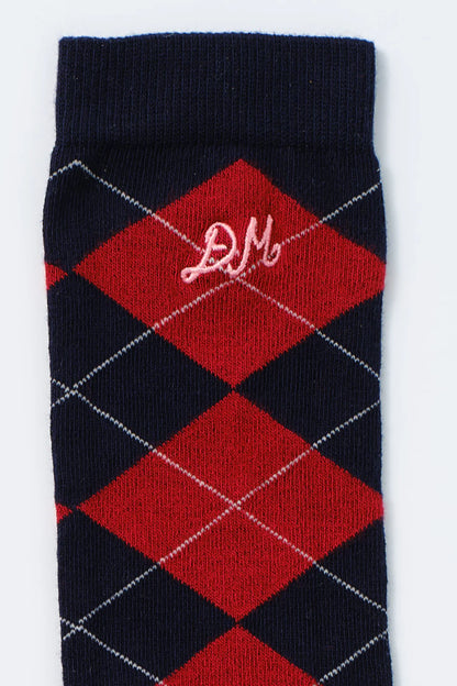 Knee Length Navy Argile Socks