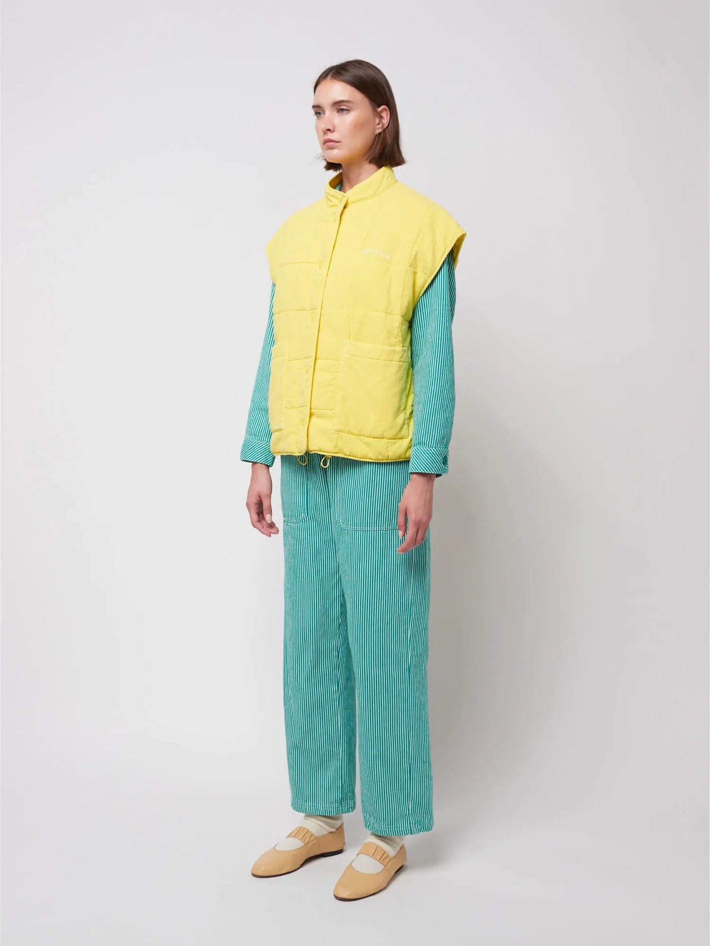 Washed Cotton Vest - Yellow