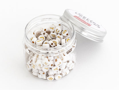 Letter Bead Jar - White