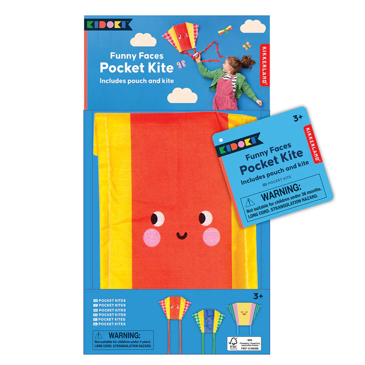 Kidoki Funny Faces Pocket Kite