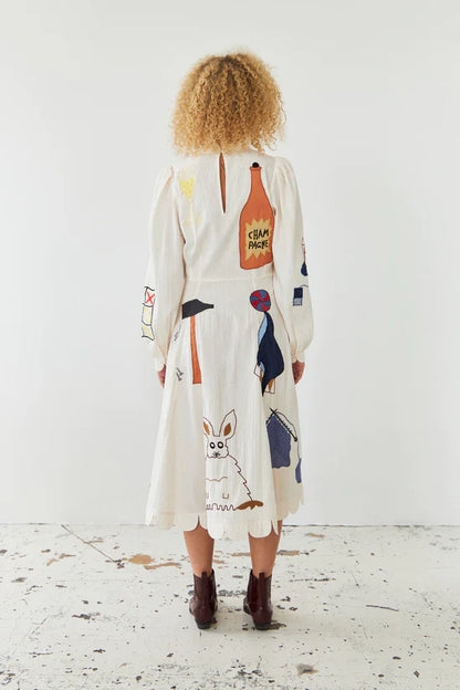 handcrafted circus midi dress Frayed Circus Midi Dress