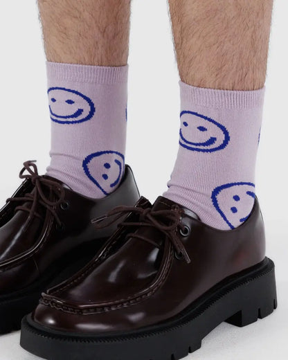 Crew Socks - Dusty Pink Happy