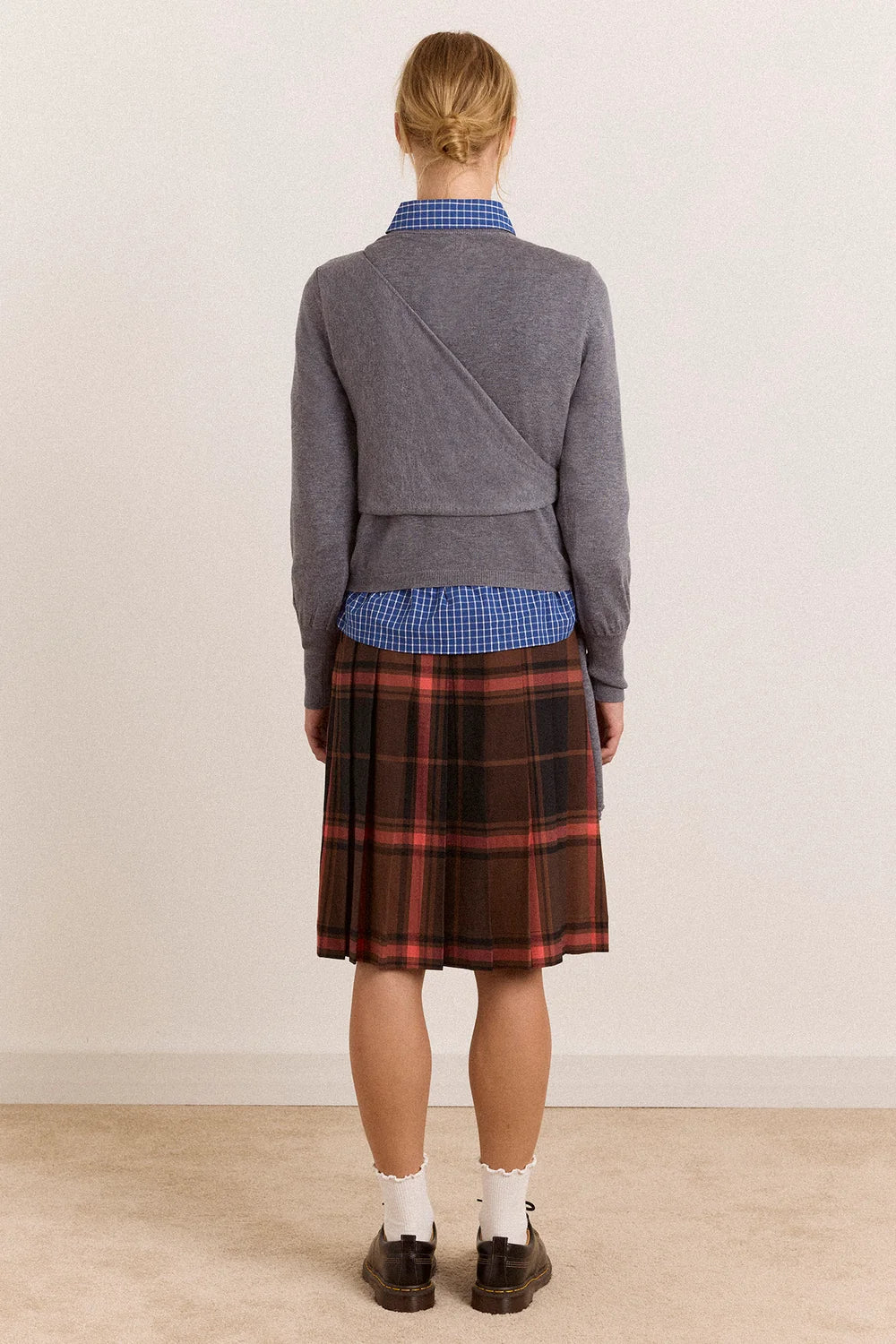 Venna Wrap Merino Blend Cardigan Grey
