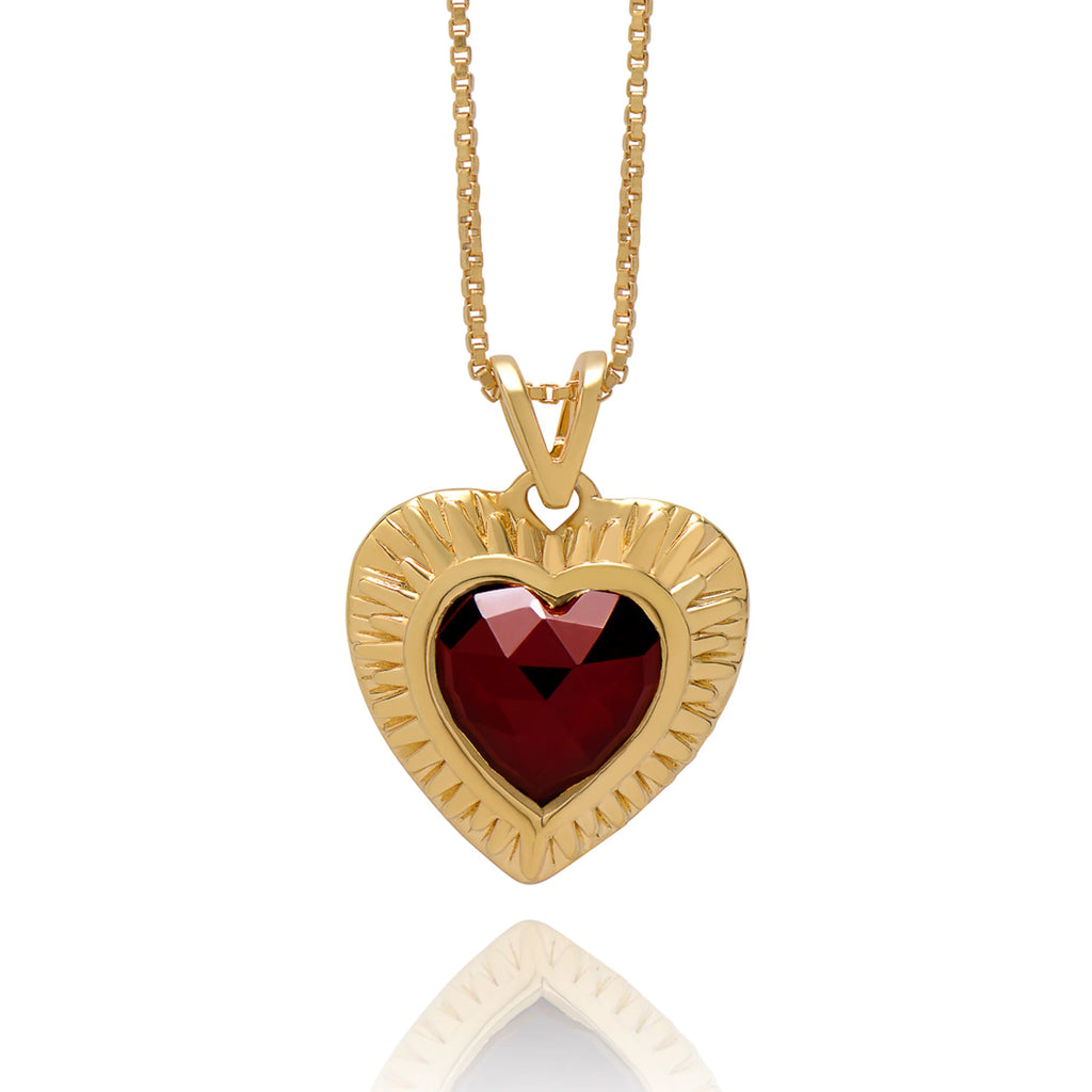 Rachel Jackson Electric Love Garnet Heart Necklace