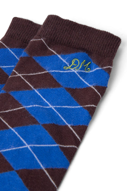 Knee Length Brown/ Cobalt Argile Socks