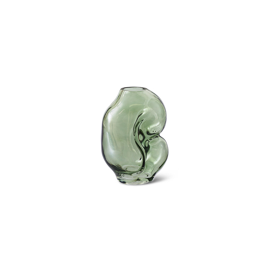 Gleam Olive Glass Vase - Small