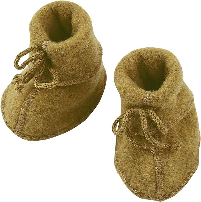 Engel Wool Baby Booties With Cord Tie