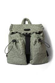 Rose Quilted Backpack -  Khaki