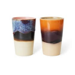 70s Ceramic: Dusk Tea  Mugs (Set of Two)