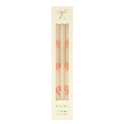 Pink Bow Tapered Candles
