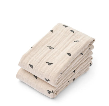 Lewis Mini Whale Muslin Cloth 2PK