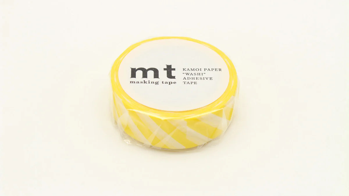 Washi Tape Stripe Lemon Yellow