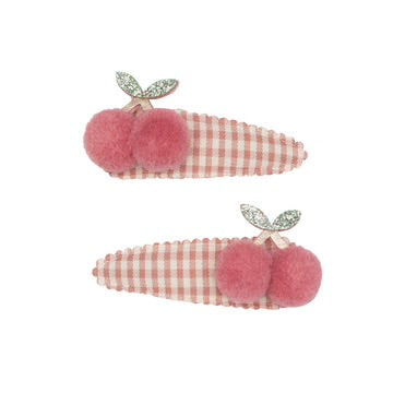 Cherry Gingham Clips