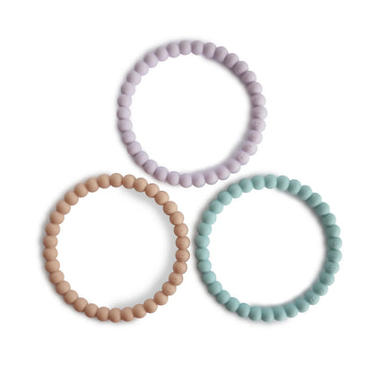 Mushie 3PK Pearl Bracelet Teether Set L/C/SP