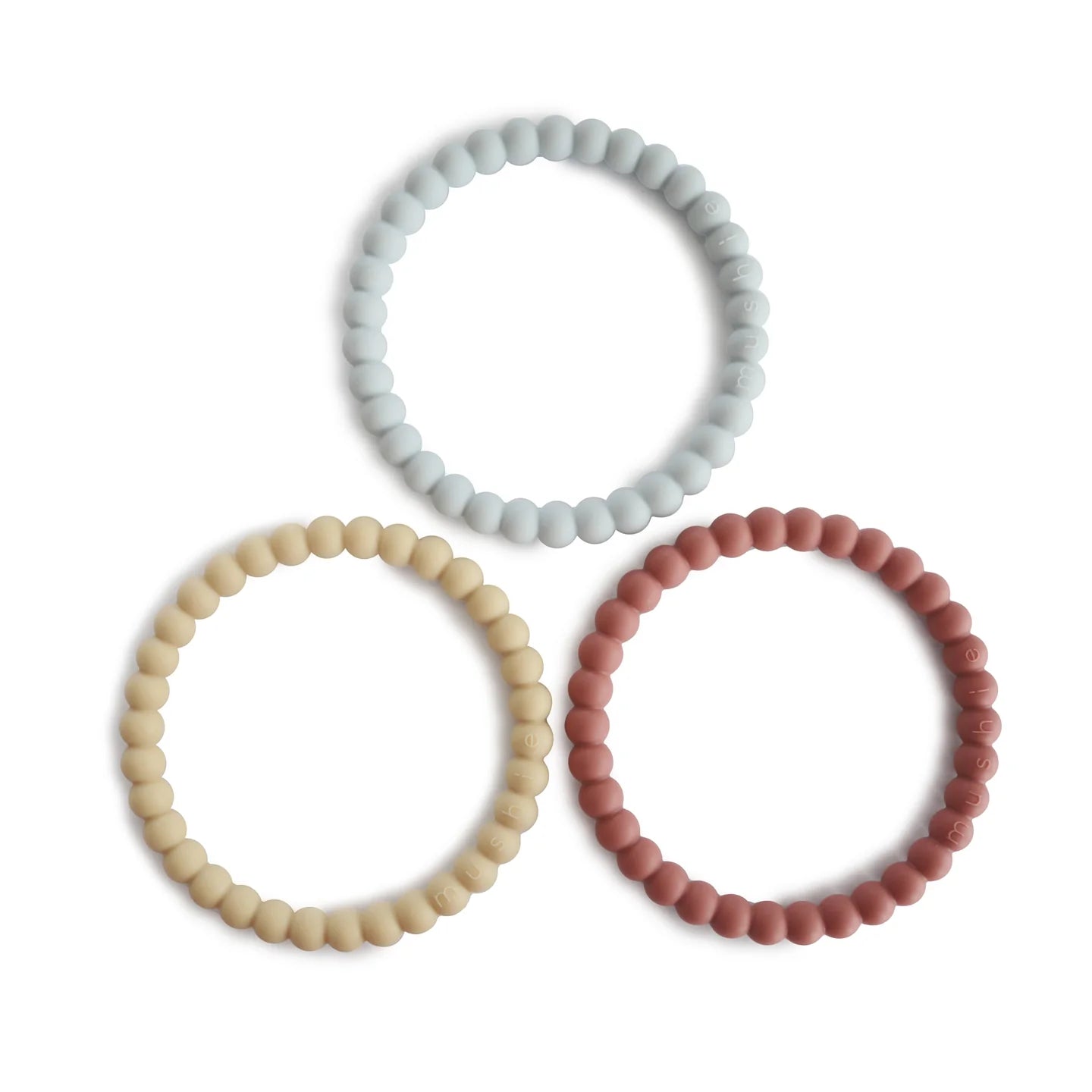 Mushie 3PK Pearl Bracelet Teether Set M/T/P