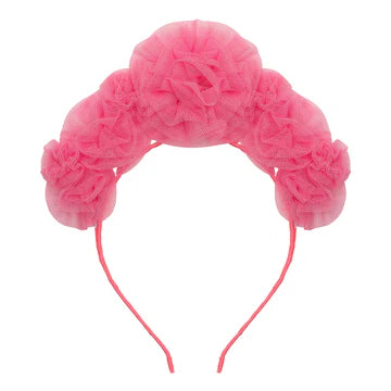 Pink Ruffle Flowers Headdress