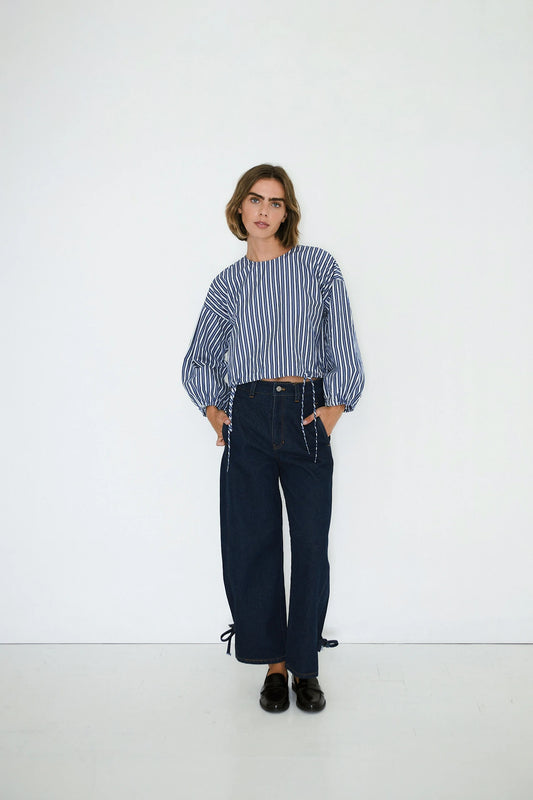 Lace Cutlines Navy Denim
