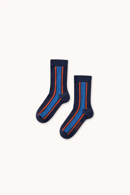 Striped Medium Navy Socks