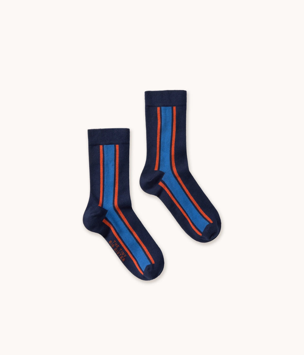Striped Medium Navy Socks