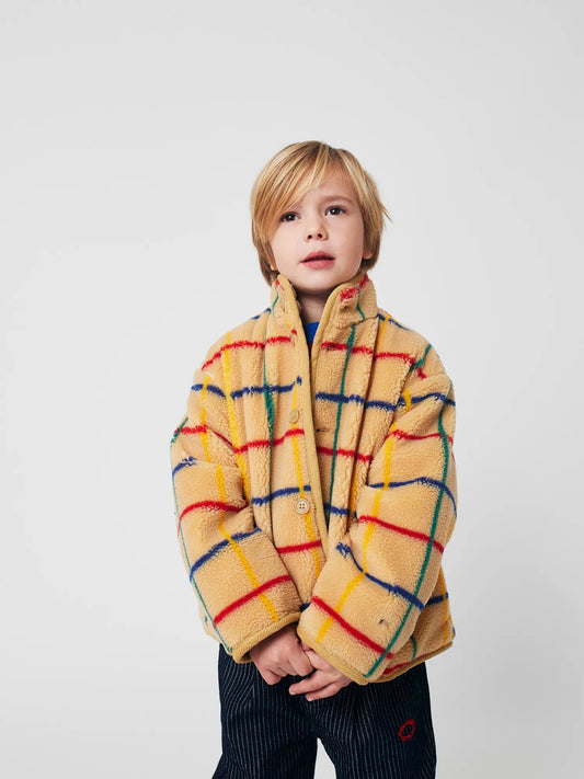 Colour Stripe Sheepskin Jacket: Kids